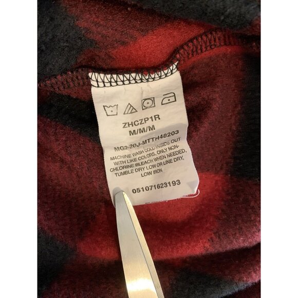 Wrangler Authentics Button-Up Shirt Men's Medium Red Black Buffalo Plaid Fleece - Picture 8 of 8